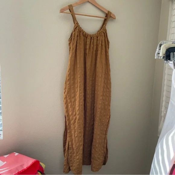 Mara Hoffman Swim Lexi Woven Cotton Midi Dress Trench Tan Brown Size Small - Picture 6 of 14